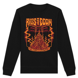Rigs of Doom - Electric Skulls (Orange) Crewneck Sweatshirt - Black