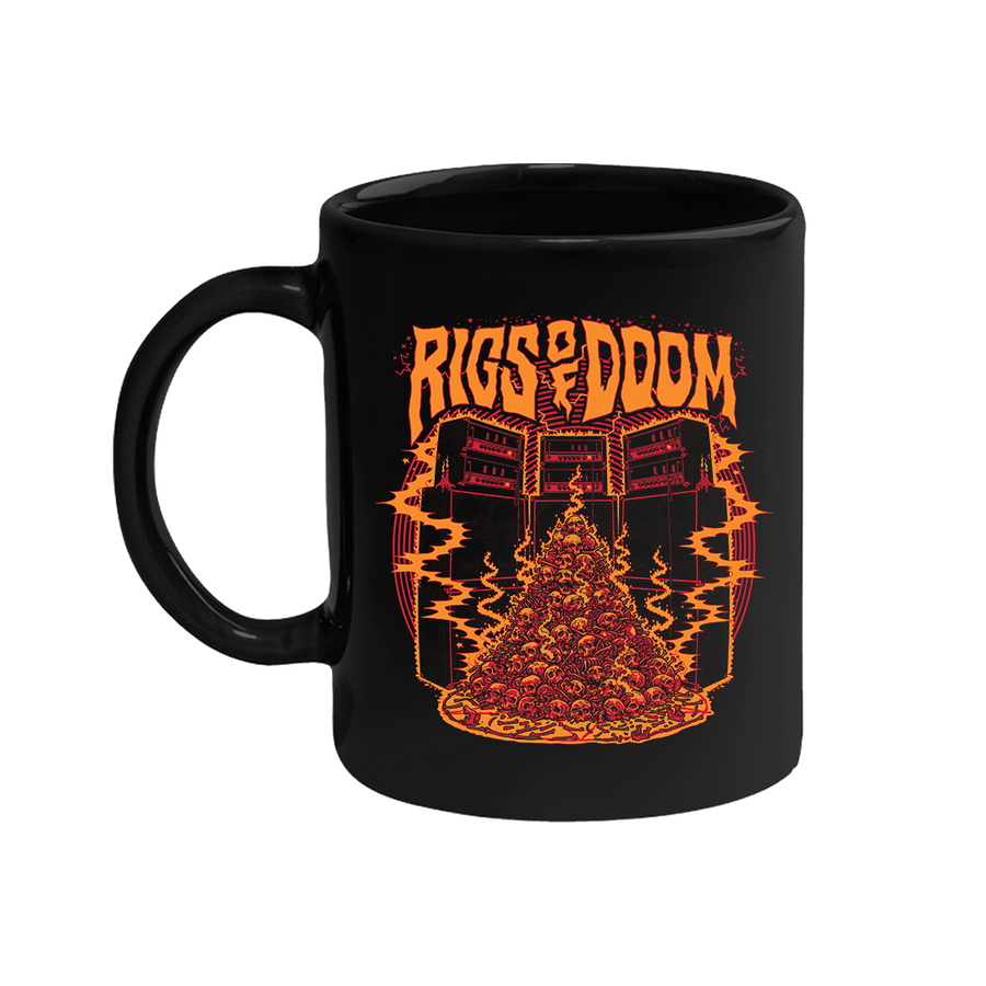 Rigs of Doom - Electric Skulls (Orange) Mug - Black