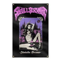 Skull Servant - Absinthe Dreams Flag - Black
