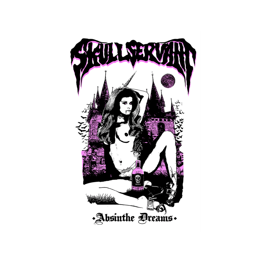 Skull Servant - Absinthe Dreams White Art Print - Unframed