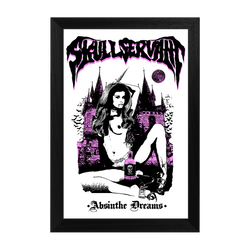 Skull Servant - Absinthe Dreams White Art Print - Framed