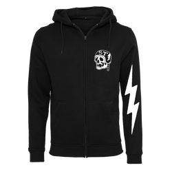 Sonic Taboo - Skull Logo (White) Zip Hoodie - Black