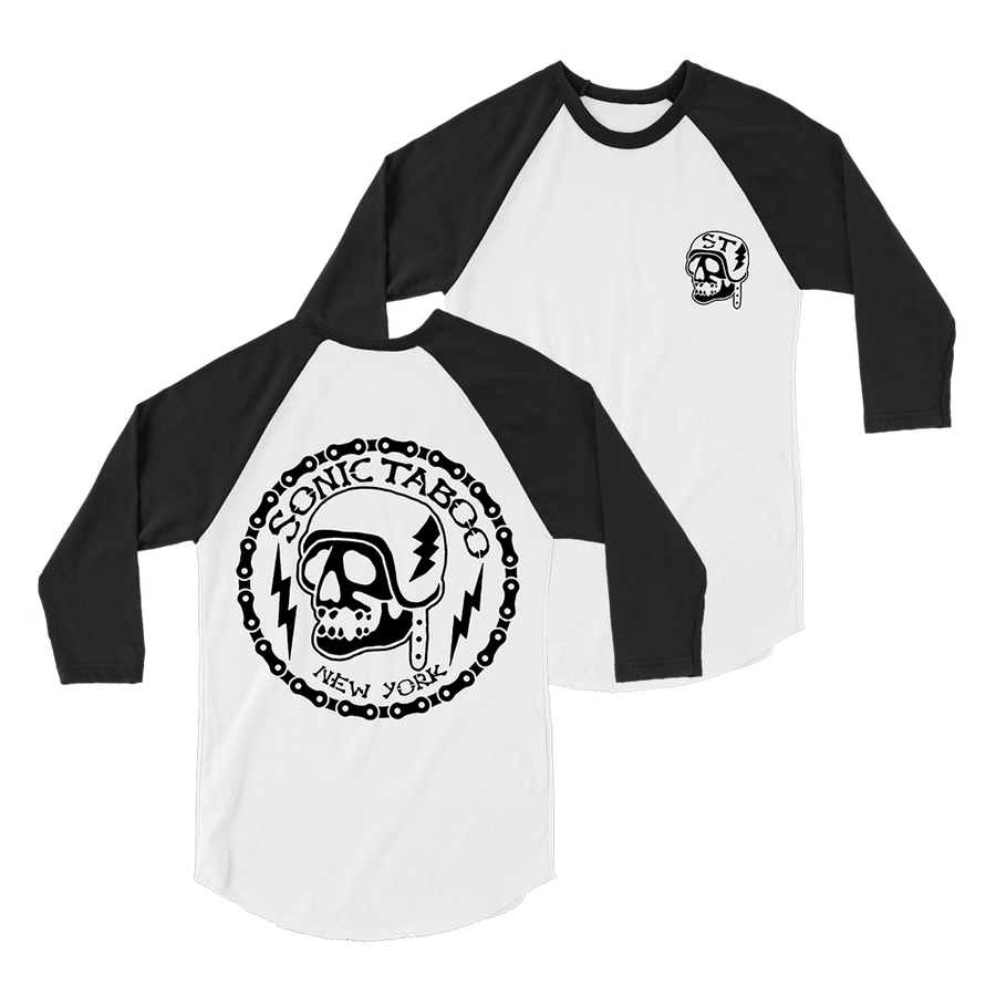 Sonic Taboo - Skull Logo (Black) Raglan - White/Black