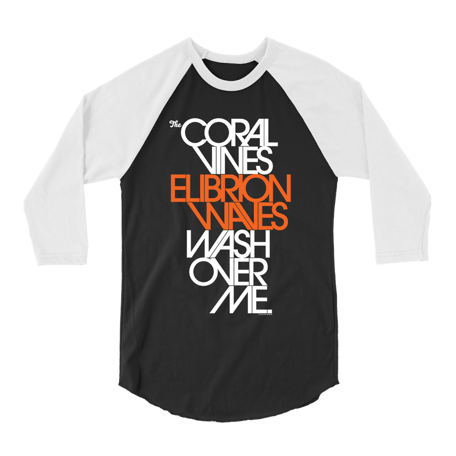 The Coral Vines - Elibrion Waves Raglan - Black/White