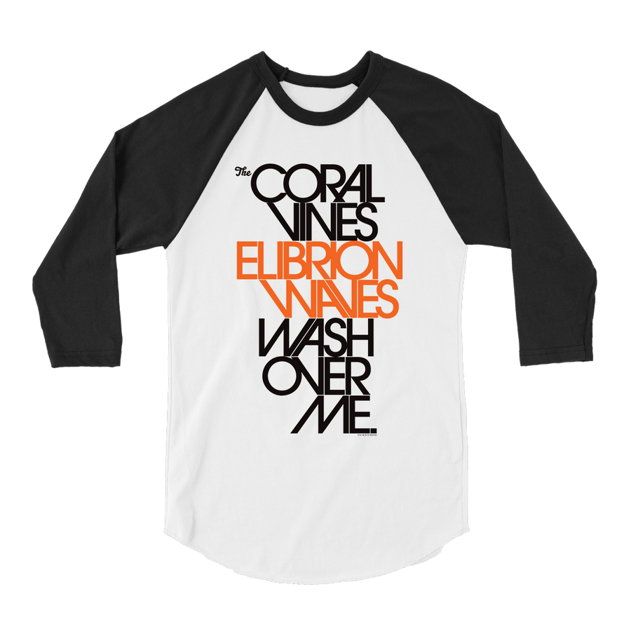 The Coral Vines - Elibrion Waves Raglan - White/Black