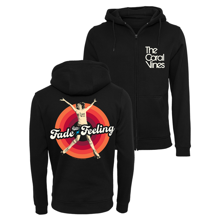 The Coral Vines - Roller Girl Zip Hoodie - Black