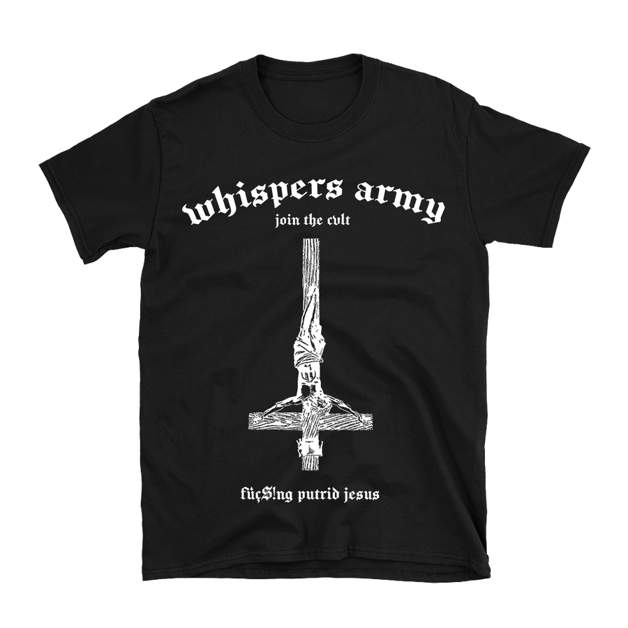 The Crooked Whispers - Whispers Army White Logo T-Shirt - Black