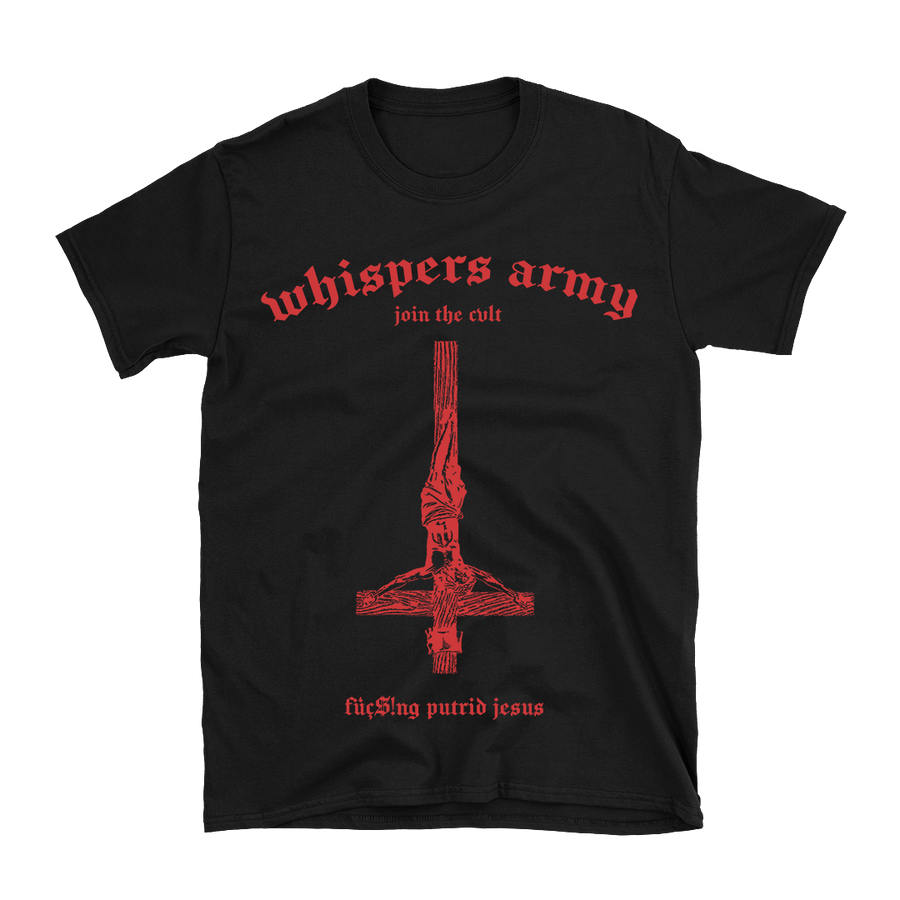 The Crooked Whispers - Whispers Army Red Logo T-Shirt - Black
