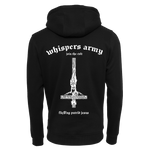 The Crooked Whispers - Whispers Army White Logo Zip Hoodie - Black
