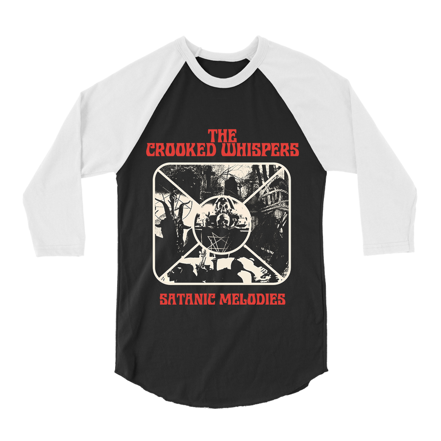 The Crooked Whispers - Satanic Melodies Collage Raglan - Black/White