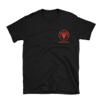 The Crooked Whispers - Pentagram Red Logo T-Shirt- Black