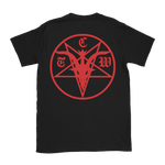 The Crooked Whispers - Pentagram Red Logo T-Shirt- Black