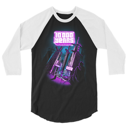 10,000 Years - Cyber City Raglan - Black/White