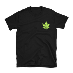 Weed Demon - Green Logo Double Sided T-Shirt - Black