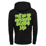Weed Demon - Green Logo Zip Hoodie - Black