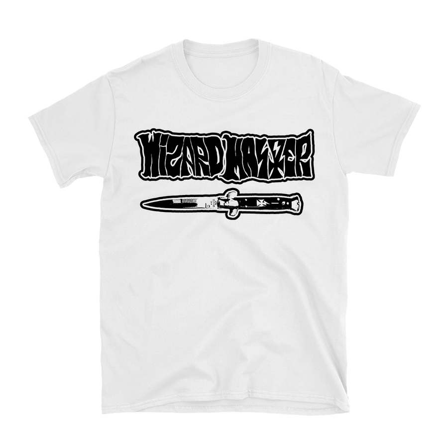 Wizard Master - Knife Black Logo T-Shirt - White