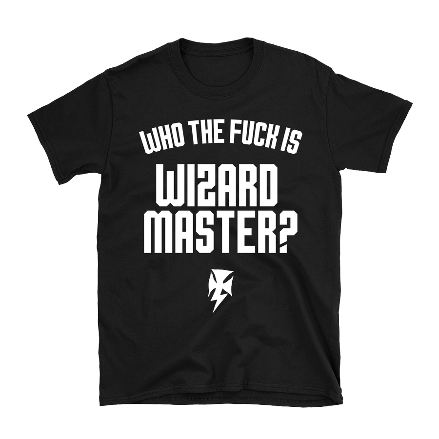 Wizard Master - Who The Fuck Is Wizard Master? White Logo T-Shirt - Black