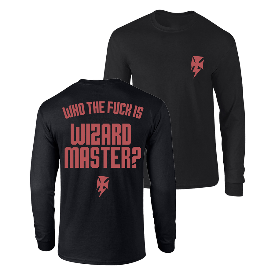 Wizard Master - Who The Fuck Is Wizard Master? Red Logo Longsleeve - Black