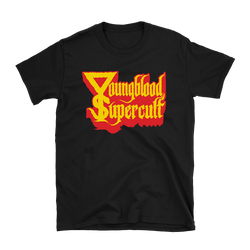 Youngblood Supercult - Red & Yellow Logo & Symbol T-Shirt - Black