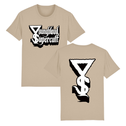 Youngblood Supercult - Black & White Logo & Symbol T-Shirt - Sand