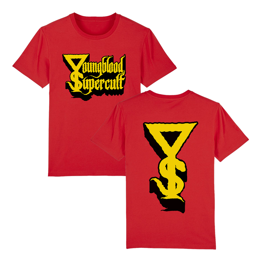 Youngblood Supercult - Black & Yellow Logo & Symbol T-Shirt - Red