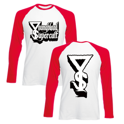 Youngblood Supercult - Black & White Logo & Symbol Raglan - White/Red