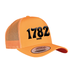 1782 - 1782 Doom Black Logo Embroidered Trucker Cap - Orange
