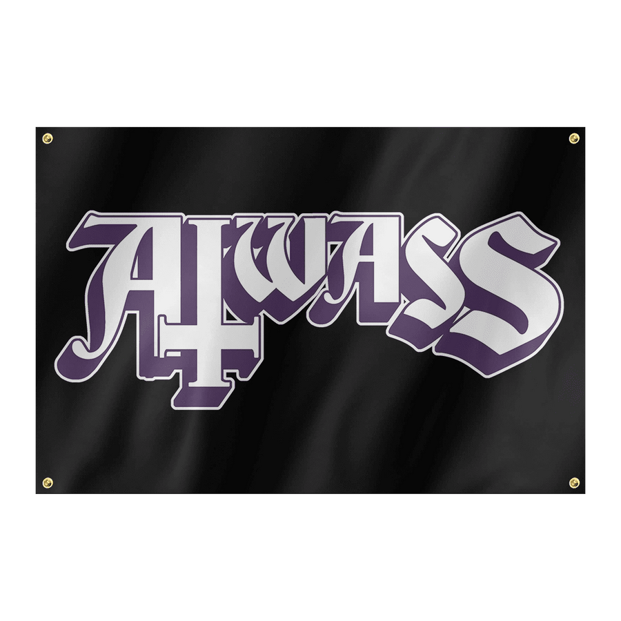 Aiwass - Purple & White Logo Flag