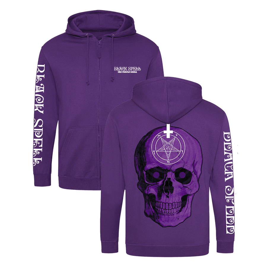 Black Spell - Purple Skull Logo Zip Hoodie - Purple