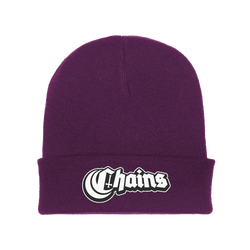 Chains - Logo Embroidered Beanie - Plum