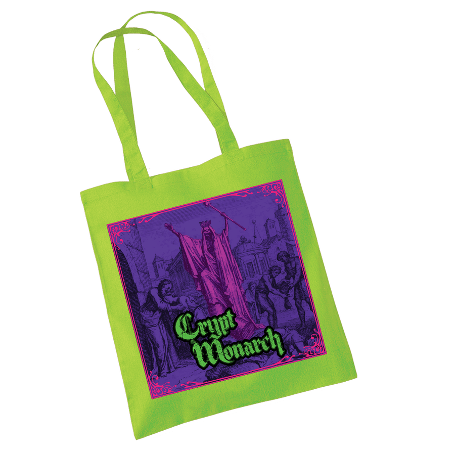 Crypt Monarch - The Necronaut Tote Bag - Lime Green