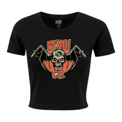 Death Co. - Winged Death Women's Crop T-Shirt - Black