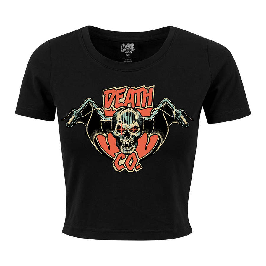 Death Co. - Winged Death Women's Crop T-Shirt - Black