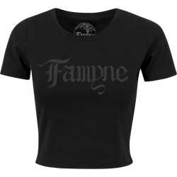 Famyne - Black Logo Womens Crop T-Shirt - Black