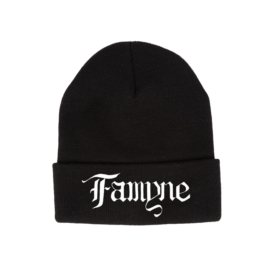 Famyne - Embroidered Logo Beanie - Black