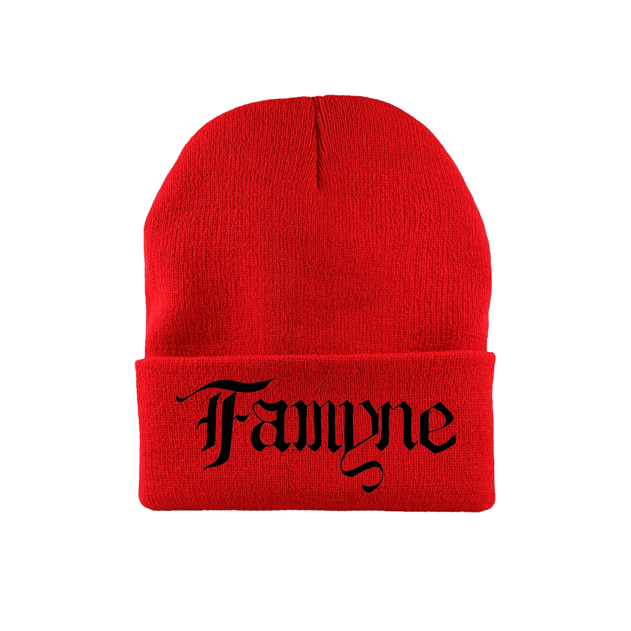 Famyne - Embroidered Logo Beanie - Red