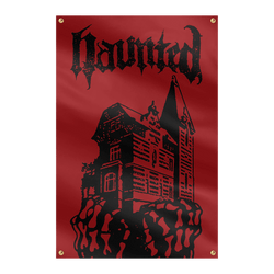 Haunted - Haunted Mansion Flag - Red