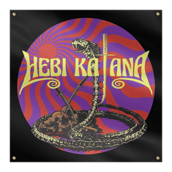 Hebi Katana - Skeleton Snake Logo Flag