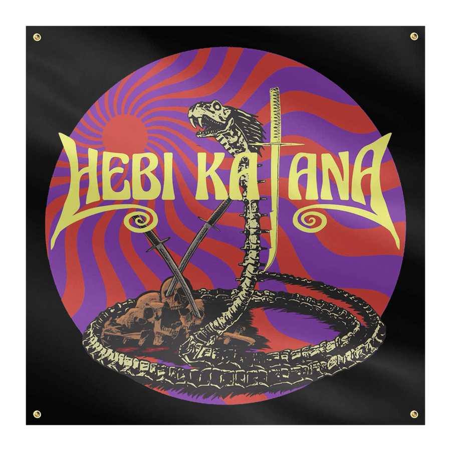 Hebi Katana - Skeleton Snake Logo Flag