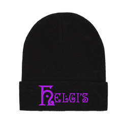 Helgi's - Helgi's Embroidered Purple Logo Beanie - Black
