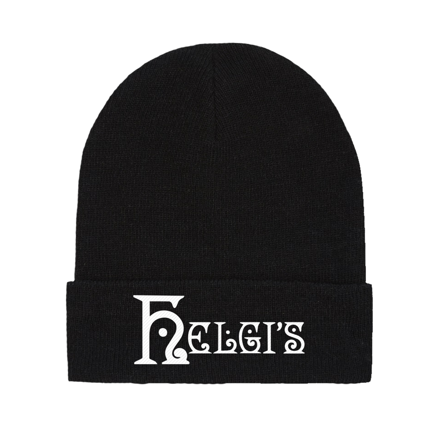 Helgi's - Helgi's Embroidered White Logo Beanie - Black