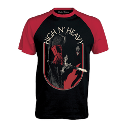 High n’ Heavy - Knight’s Grip Raglan T-Shirt - Black/Red