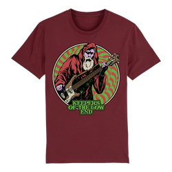 Keepers of the Low End - Father Bassmas T-Shirt - Maroon
