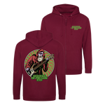 Keepers of the Low End - Father Bassmas Zip Hoodie - Burgundy