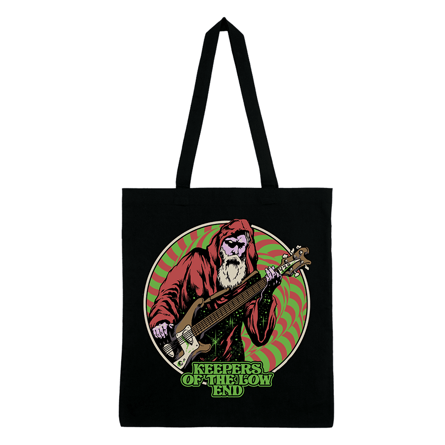 Keepers of the Low End - Father Bassmas Tote Bag - Black