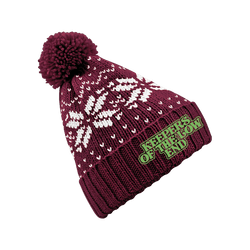 Keepers of the Low End - Embroidered Logo Winter Beanie - Burgundy/White