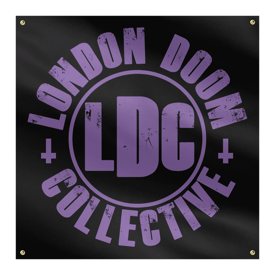 London Doom Collective - Purple Logo Flag