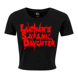 LSD - Lucifer's Satanic Daughter Logo Women's Crop T-Shirt - Black