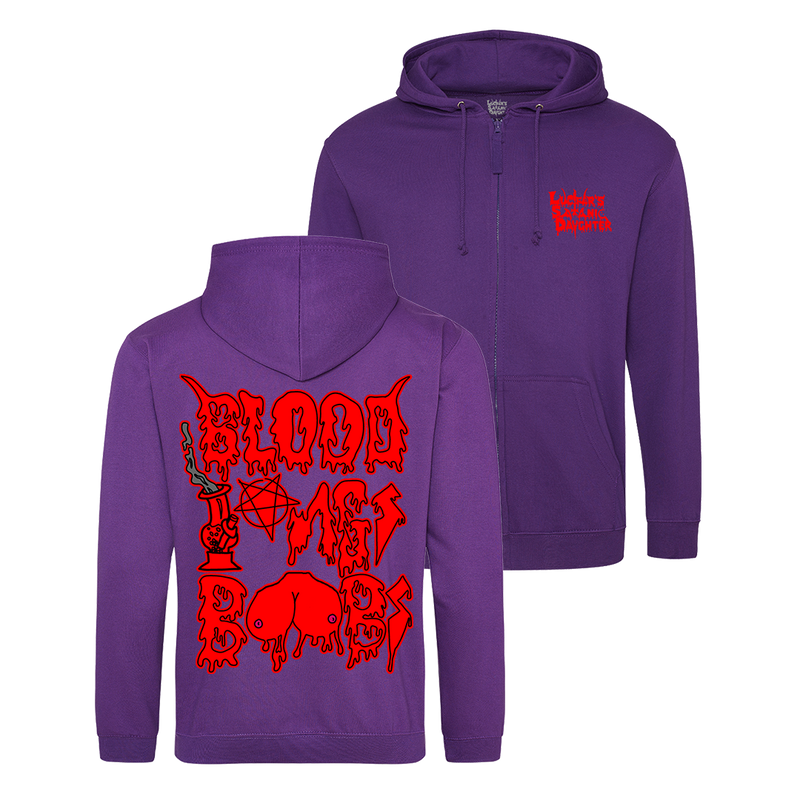 LSD Blood Bongs Boobs Zip Hoodie Purple Heavy Threads