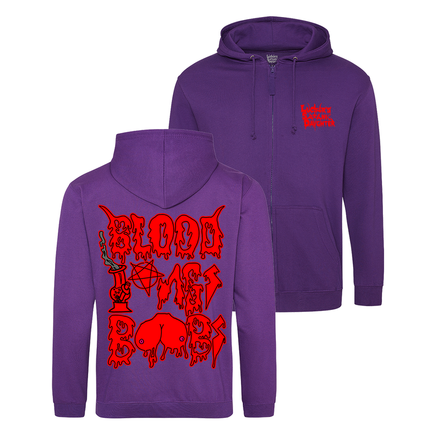 LSD - Blood Bongs Boobs Zip Hoodie - Purple – Heavy Threads